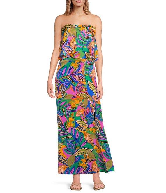 Sugarlips Wane Multi Tropical Floral Printed Square Neck Sleeveless Coordinating Crop Top Product Image