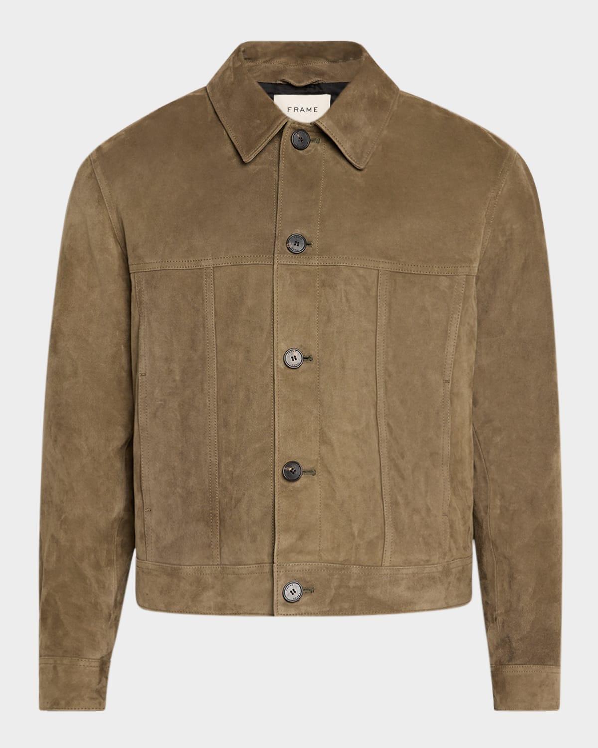 Mens Suede Trucker Jacket Product Image