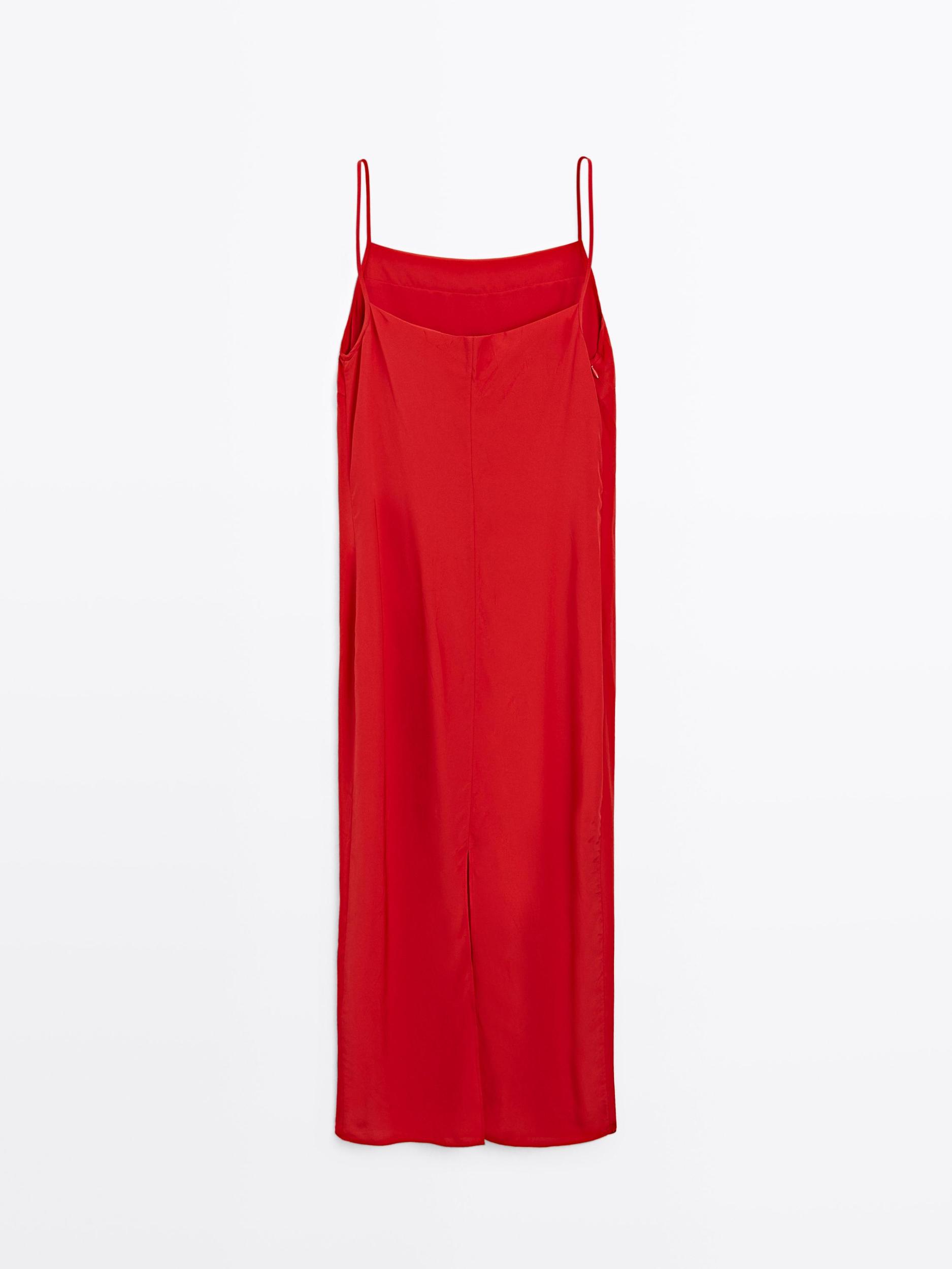 Midi dress with a straight neckline Product Image