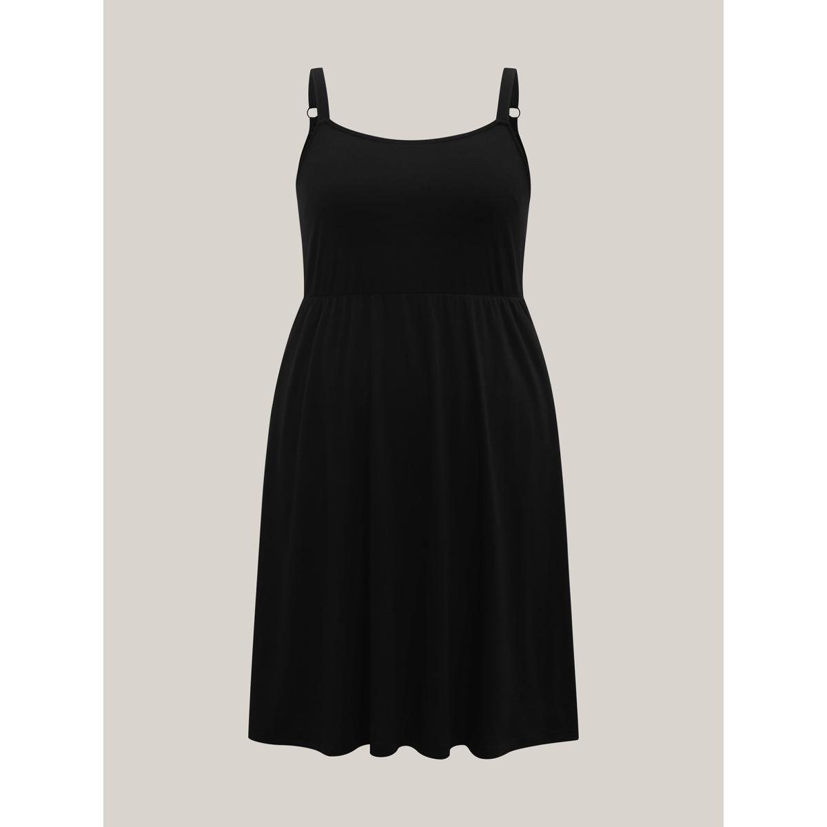 Plus Size Two-Piece Knotted Pockets Midi Dress Black Women Square Neck Short sleeve Curvy BloomChic 18-20/2X Product Image