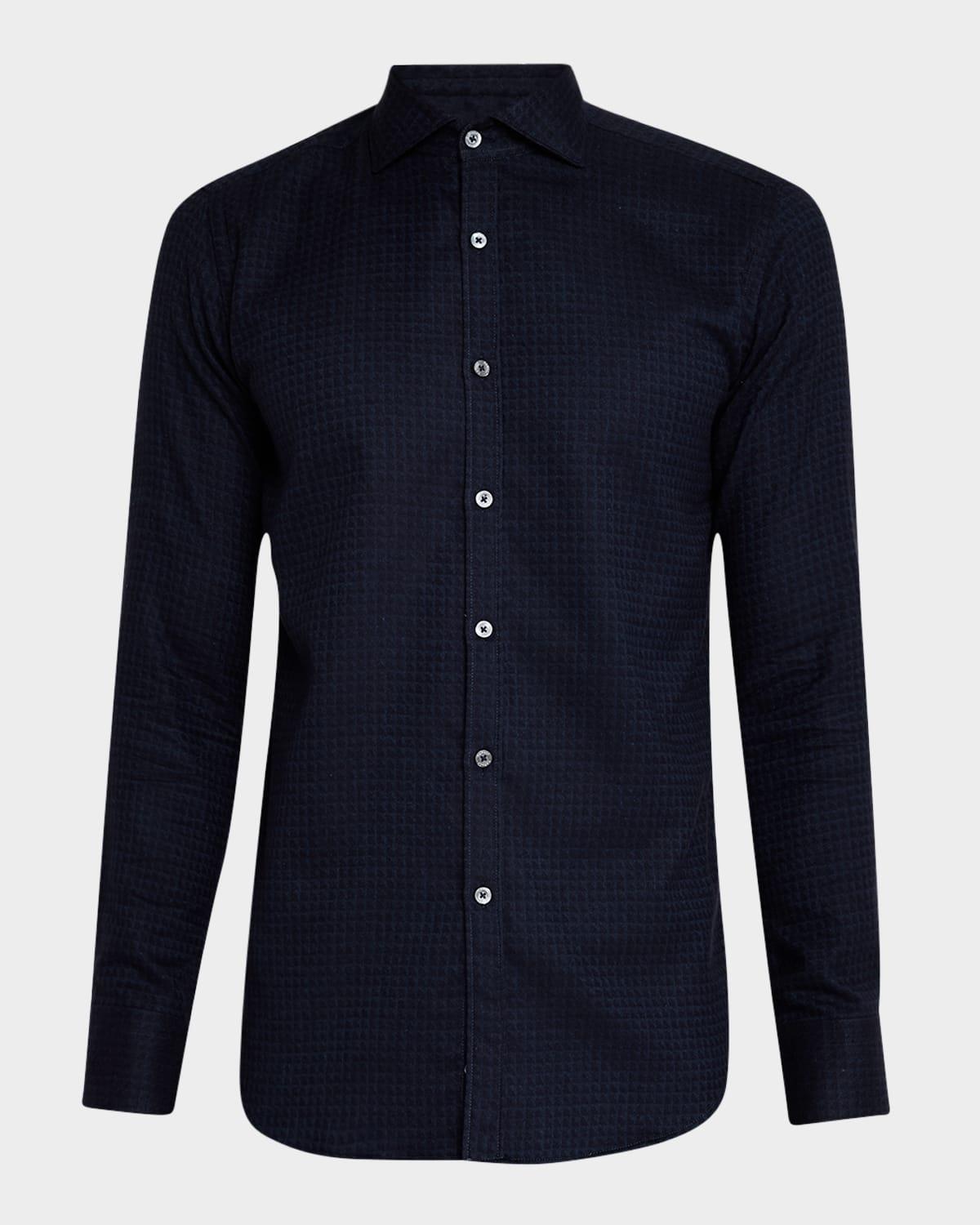 Men's Tonal Geometric Sport Shirt Product Image