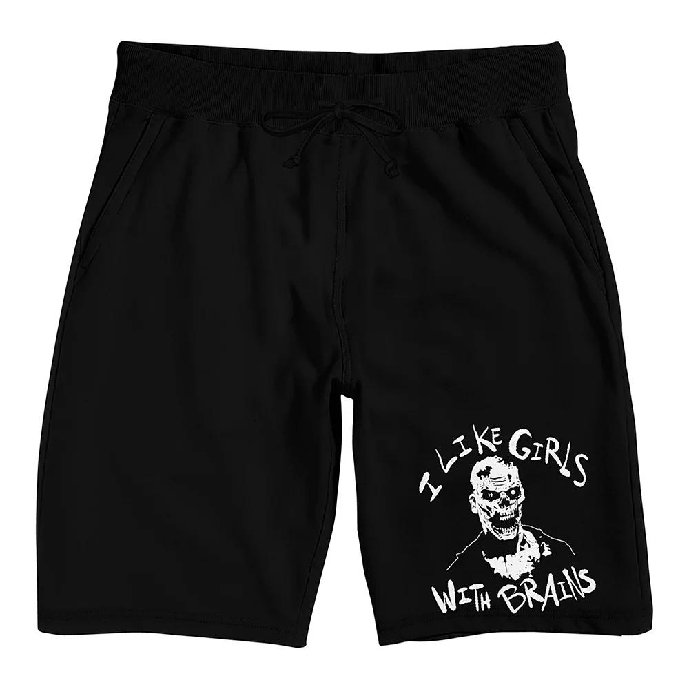 Men's I Like Girls With Brains Pajama Shorts,  Product Image