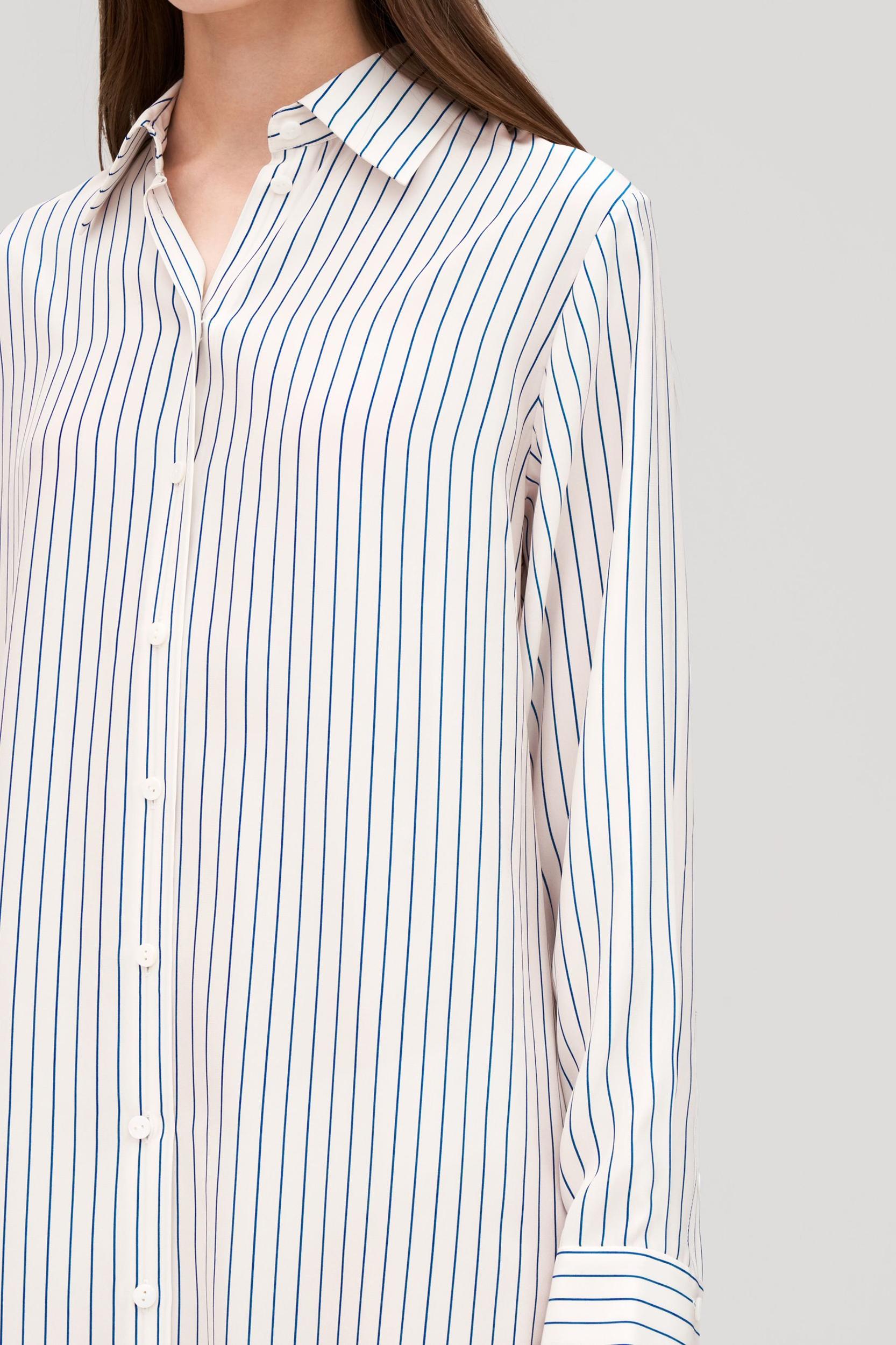 Pinstriped Freesia Shirt Dress Product Image