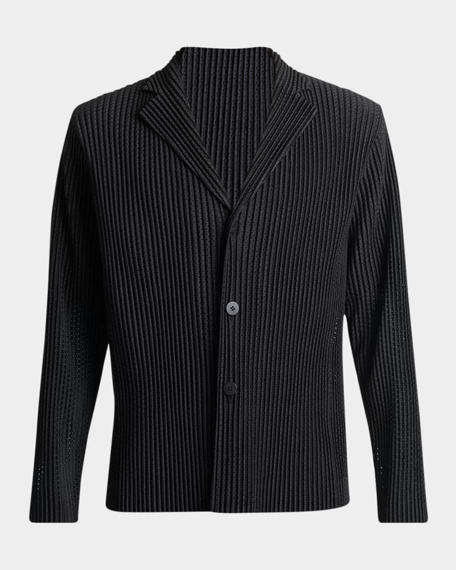 Men's Pleated Mesh Blazer Product Image