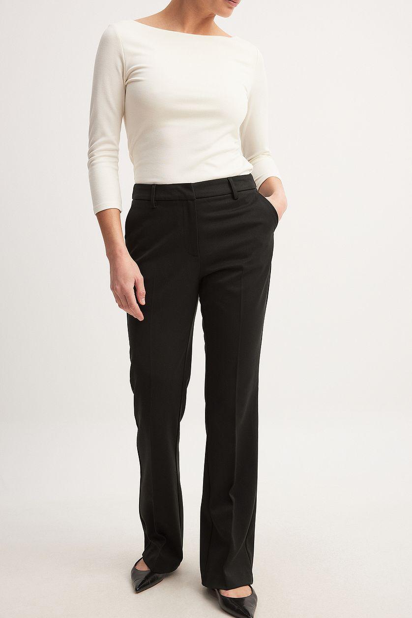 Flared Mid Waist Suit Pants Product Image
