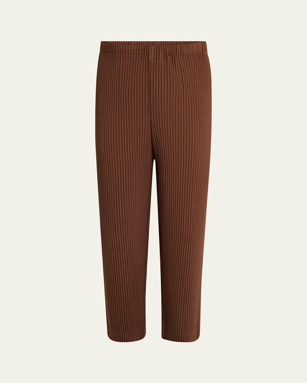 Mens Solid Pleated Pants Product Image