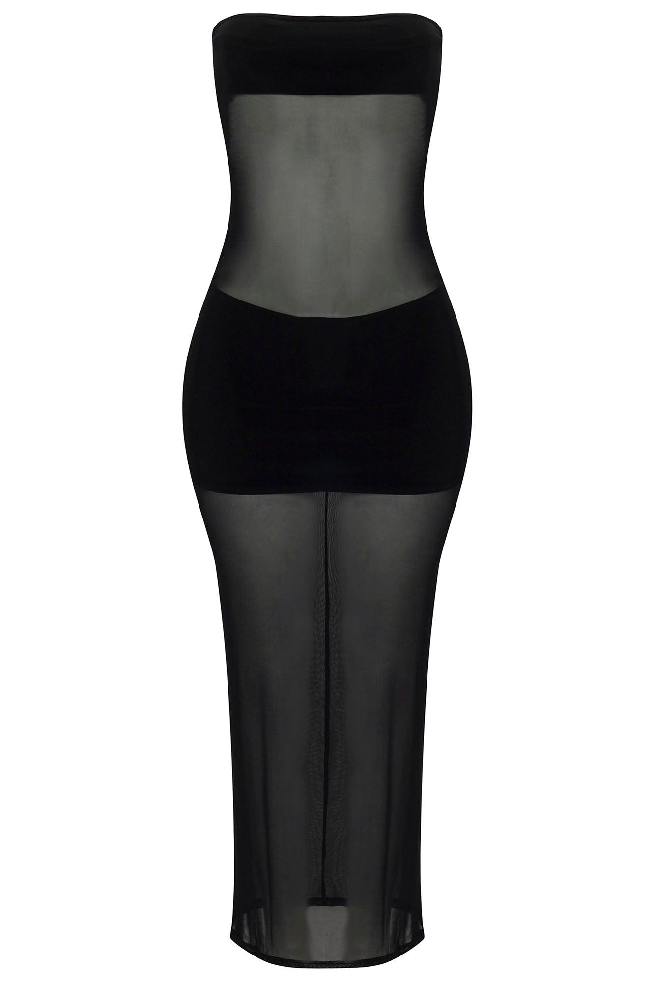 Piper Sheer Maxi Dress - Black Product Image