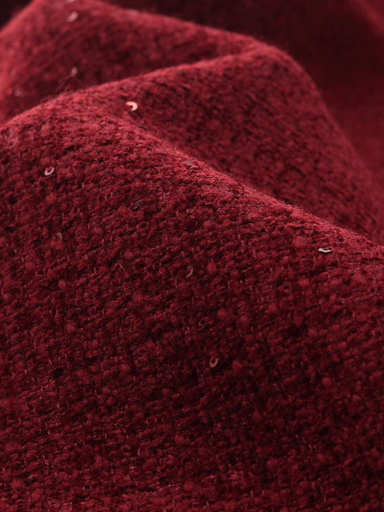 Wool Blend Mini Dress And Knit Top Two-Piece Set Product Image