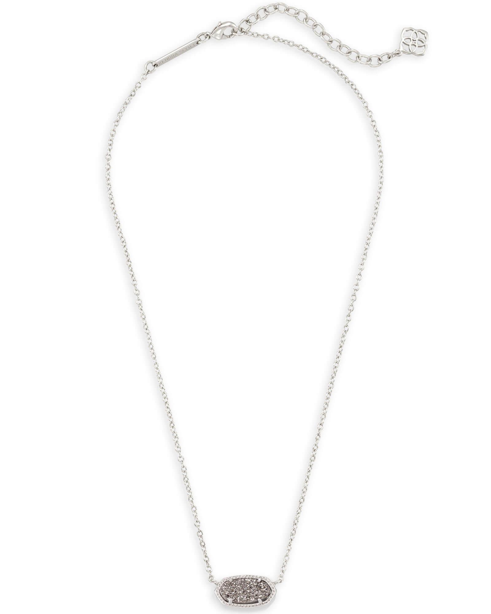 Elisa Silver Pendant Necklace in Platinum Drusy Product Image