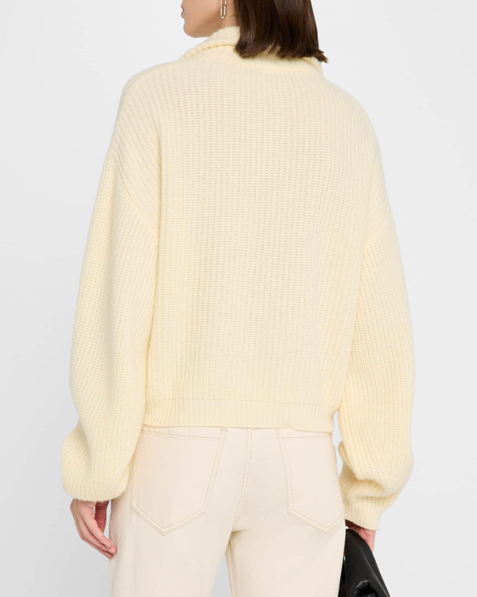 Millie Ribbed Stand-Collar Cashmere Pullover Product Image