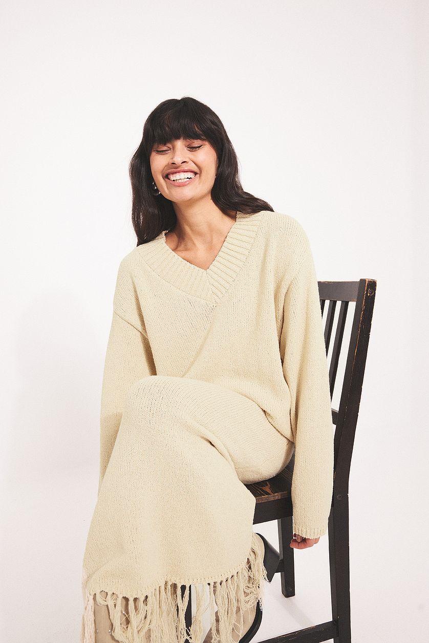 Knitted V-Neck Sweater Product Image