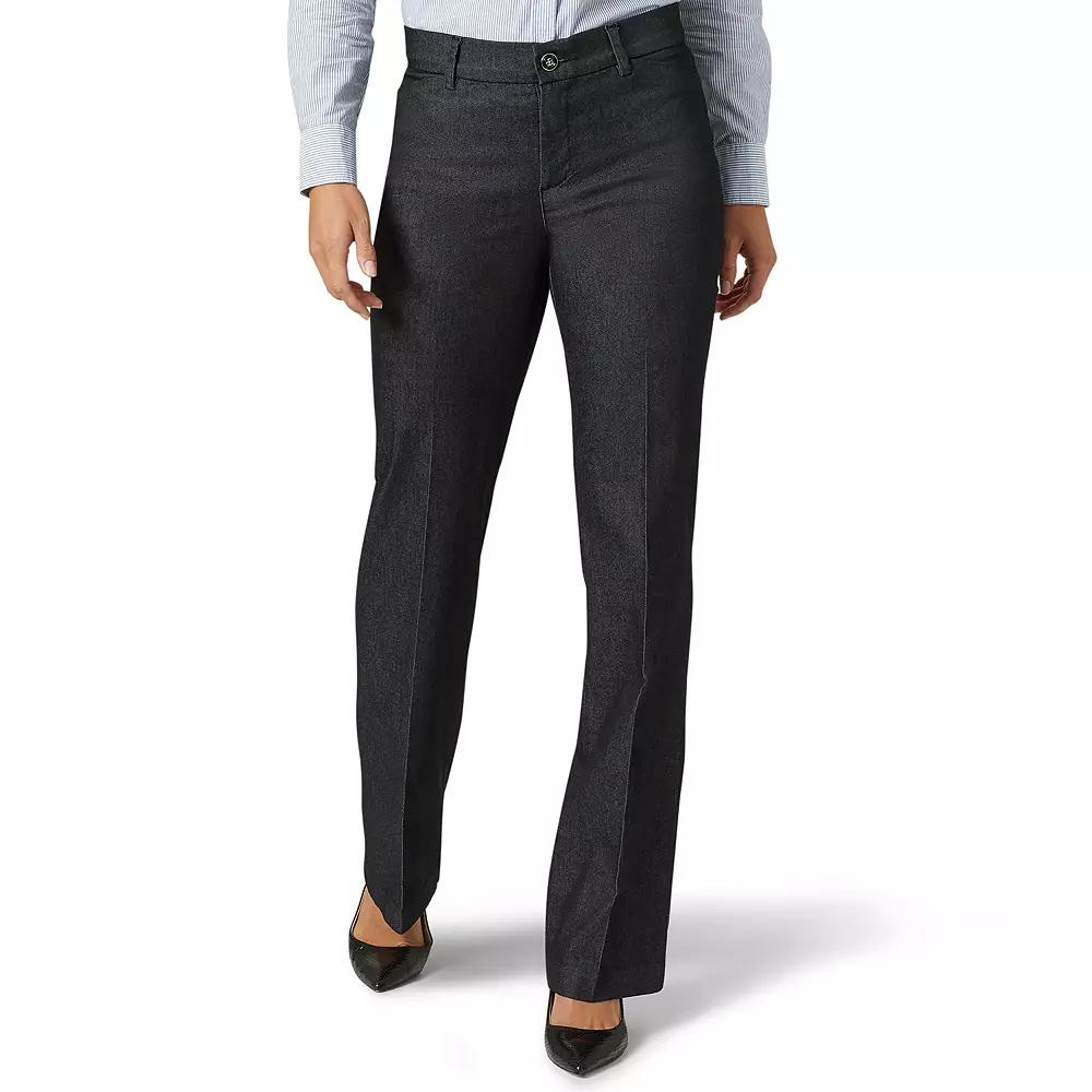 Women's Lee® Flex Motion Trouser Pants, Size: 18 Tall, Black Rinse Product Image