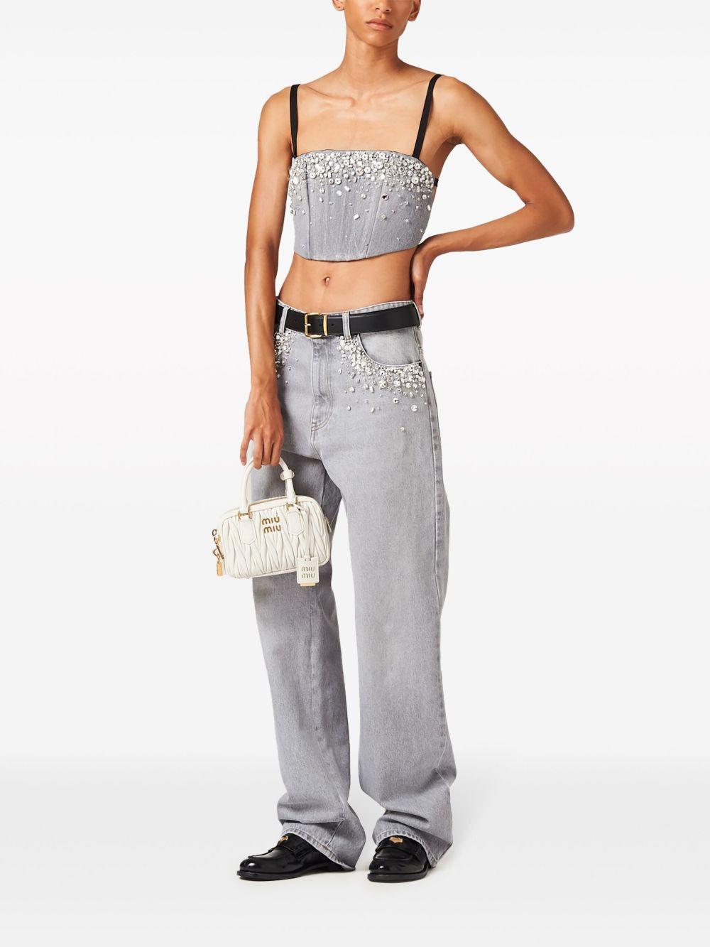 embellished mid-rise straight-leg jeans Product Image