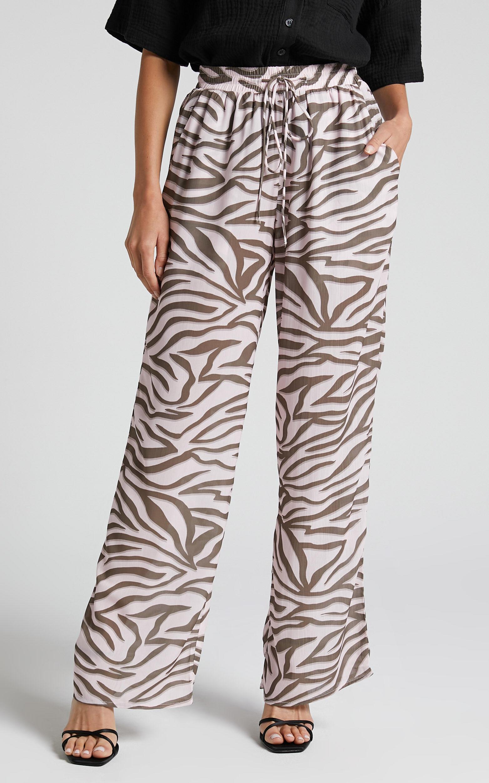 Aegir Pants - Mid Rise Relaxed Straight Leg Pants in Wild Zebra Product Image