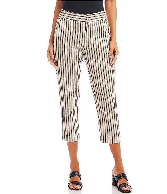 Karen Kane Vertical Stripe High-Rise Straight Leg Pants Product Image