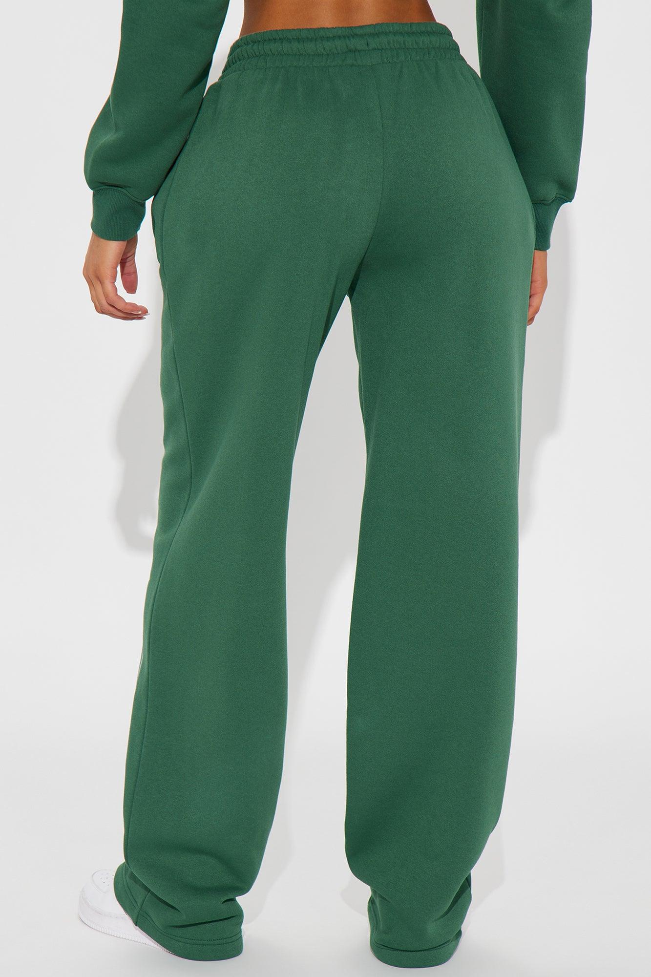 Von Dutch Distressed Wide Leg Pant - Hunter Green Product Image