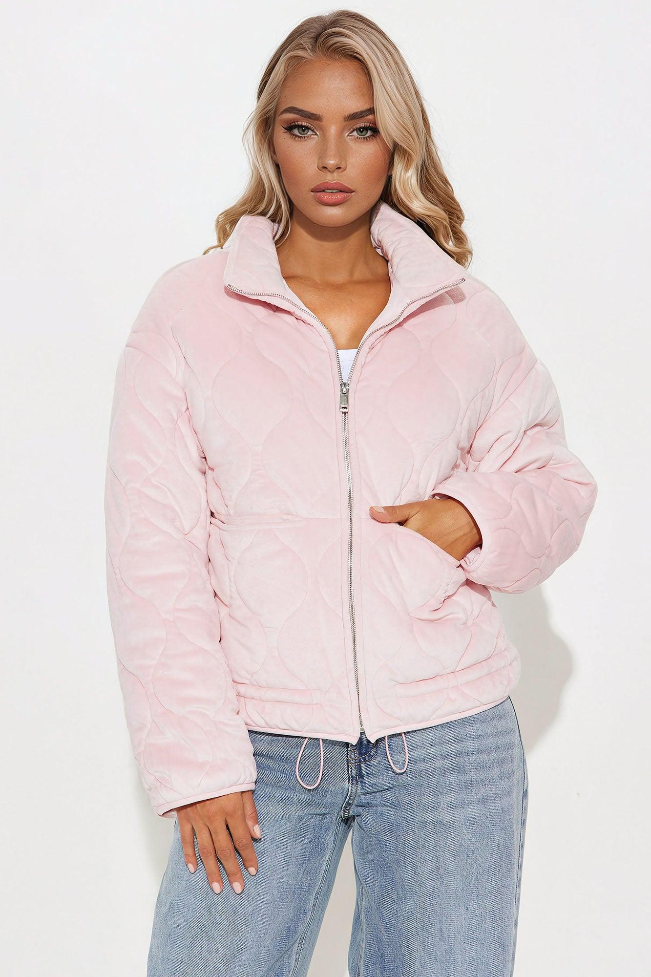 Ski Lift Lightweight Quilted Puffer Jacket - Pink Female Product Image