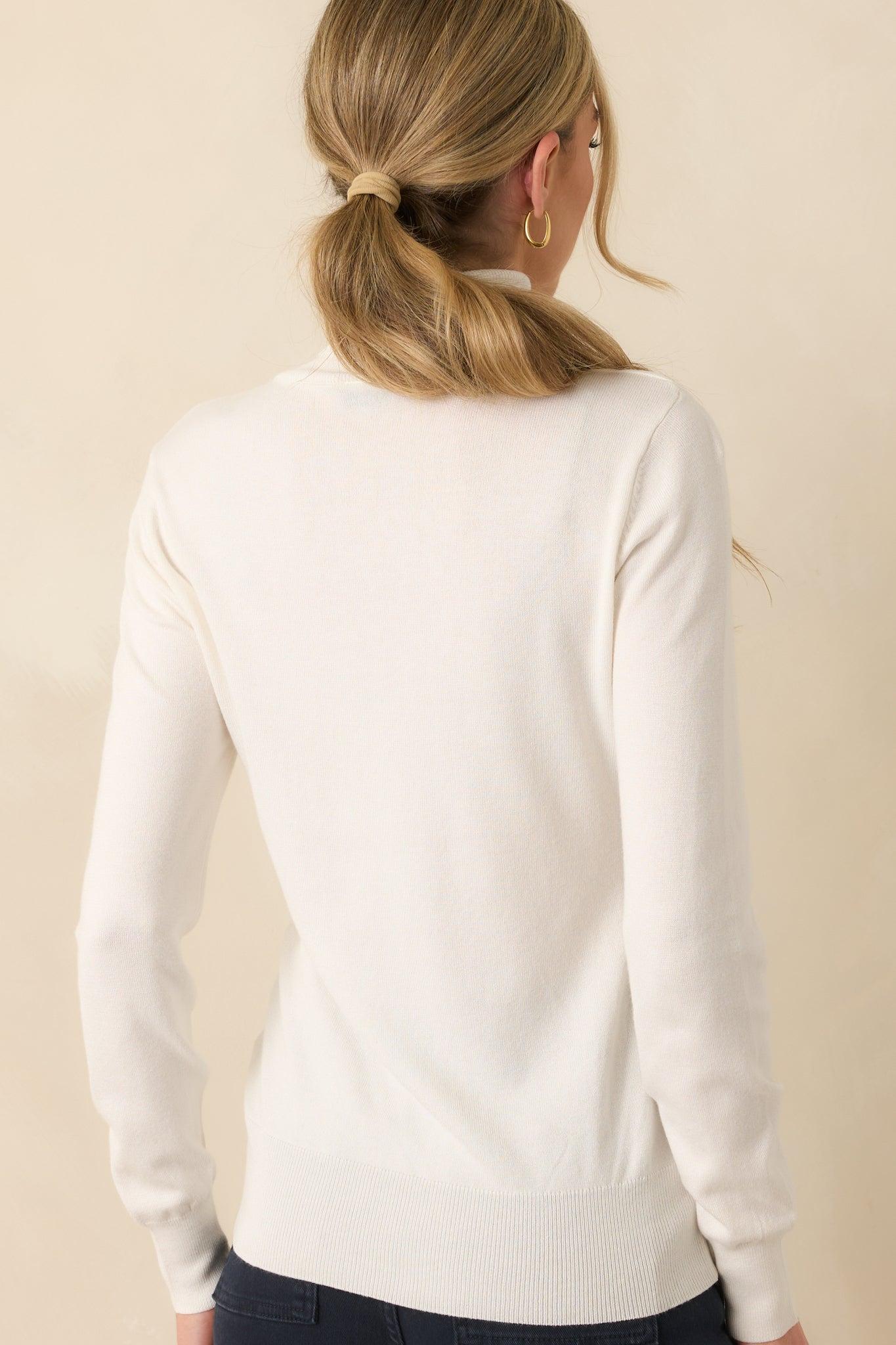 Comfortable Charm Ivory Turtleneck Sweater L / Ivory Product Image