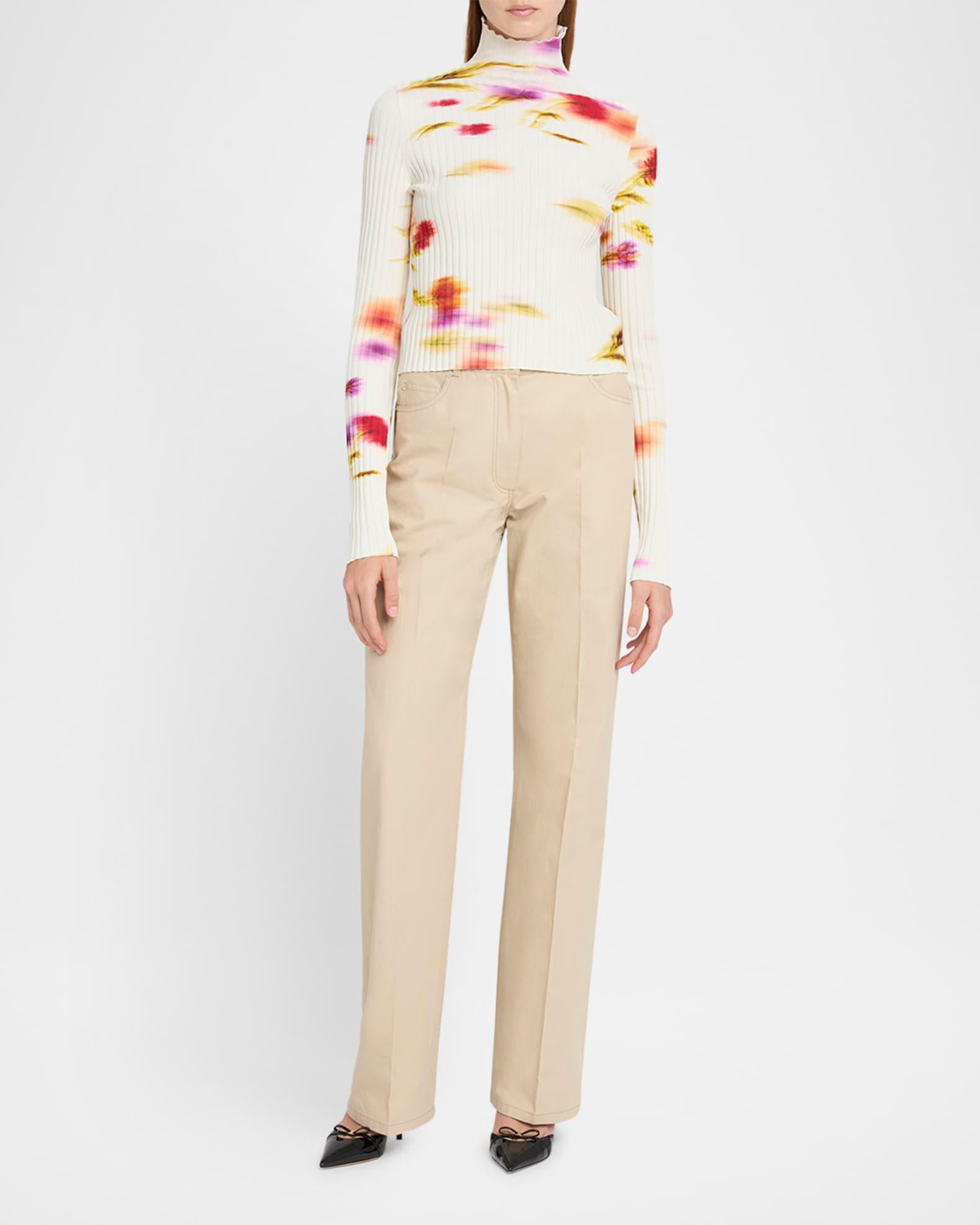 Blossom Flower Print Ribbed Sweater Product Image