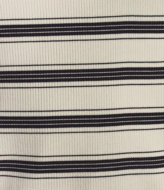 Democracy Knit Stripe Scoop Neck 3/4 Sleeve Top Product Image