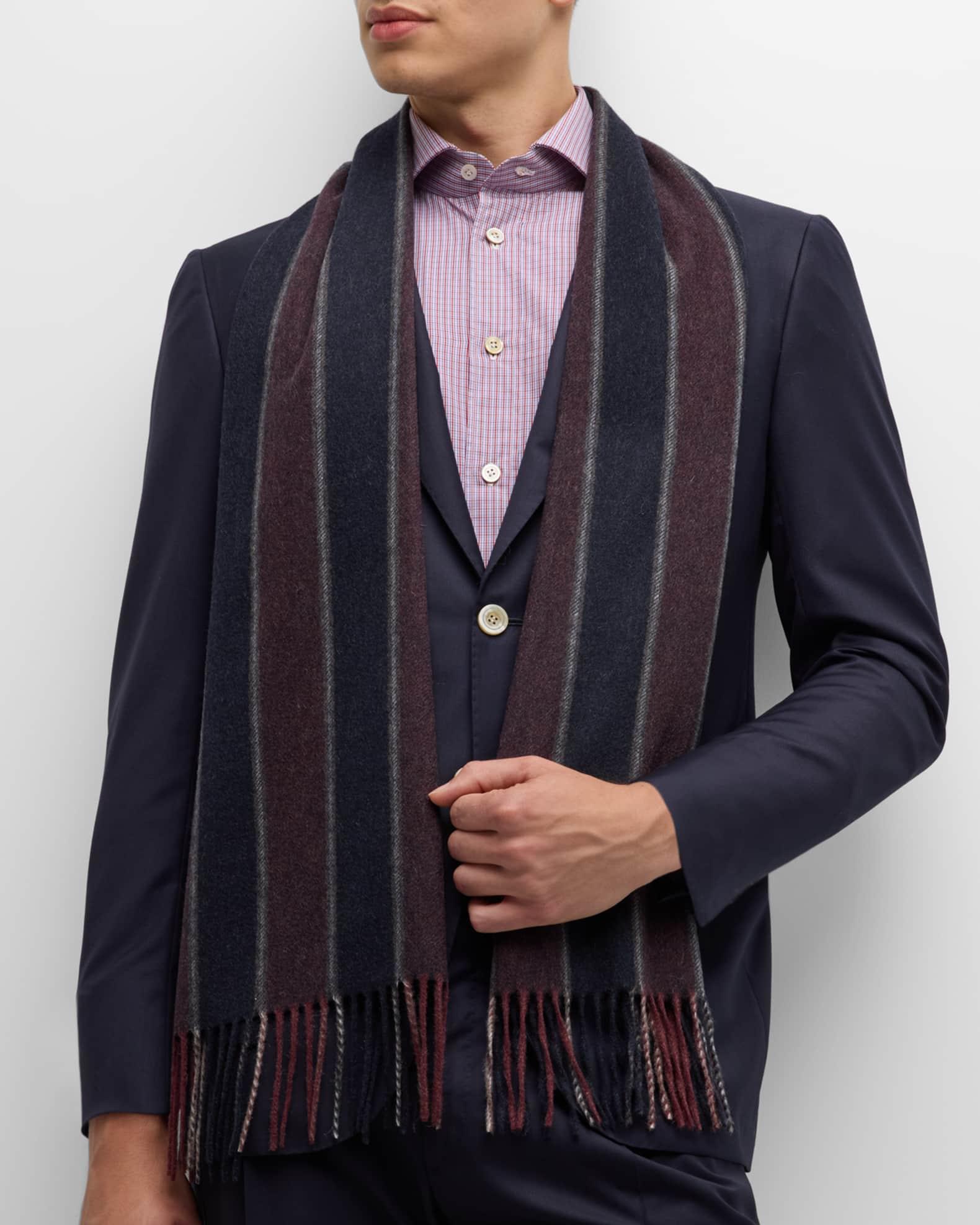 Men's Cashmere Stripe Scarf Product Image