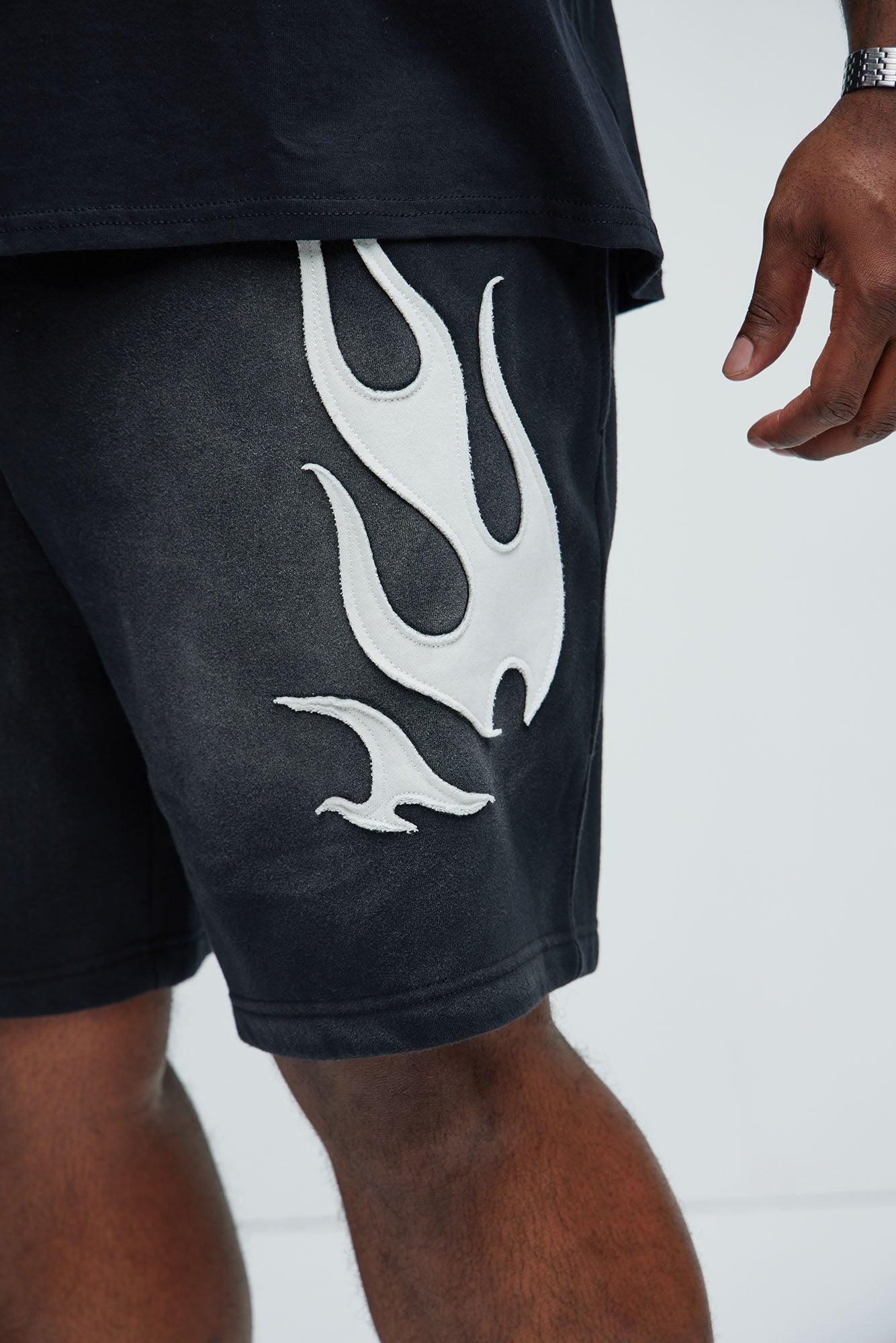 Flame Time Tyson Relaxed Shorts - Black Product Image