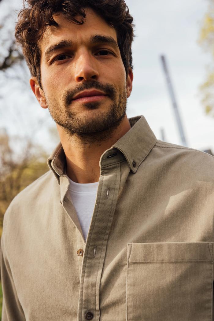 Jackson Corduroy Shirt - Khaki Solid Product Image