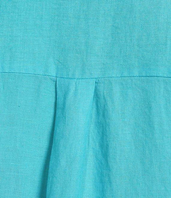 Eileen Fisher Plus Size Organic Handkerchief Linen Classic Collar Long Sleeve Shirt Product Image