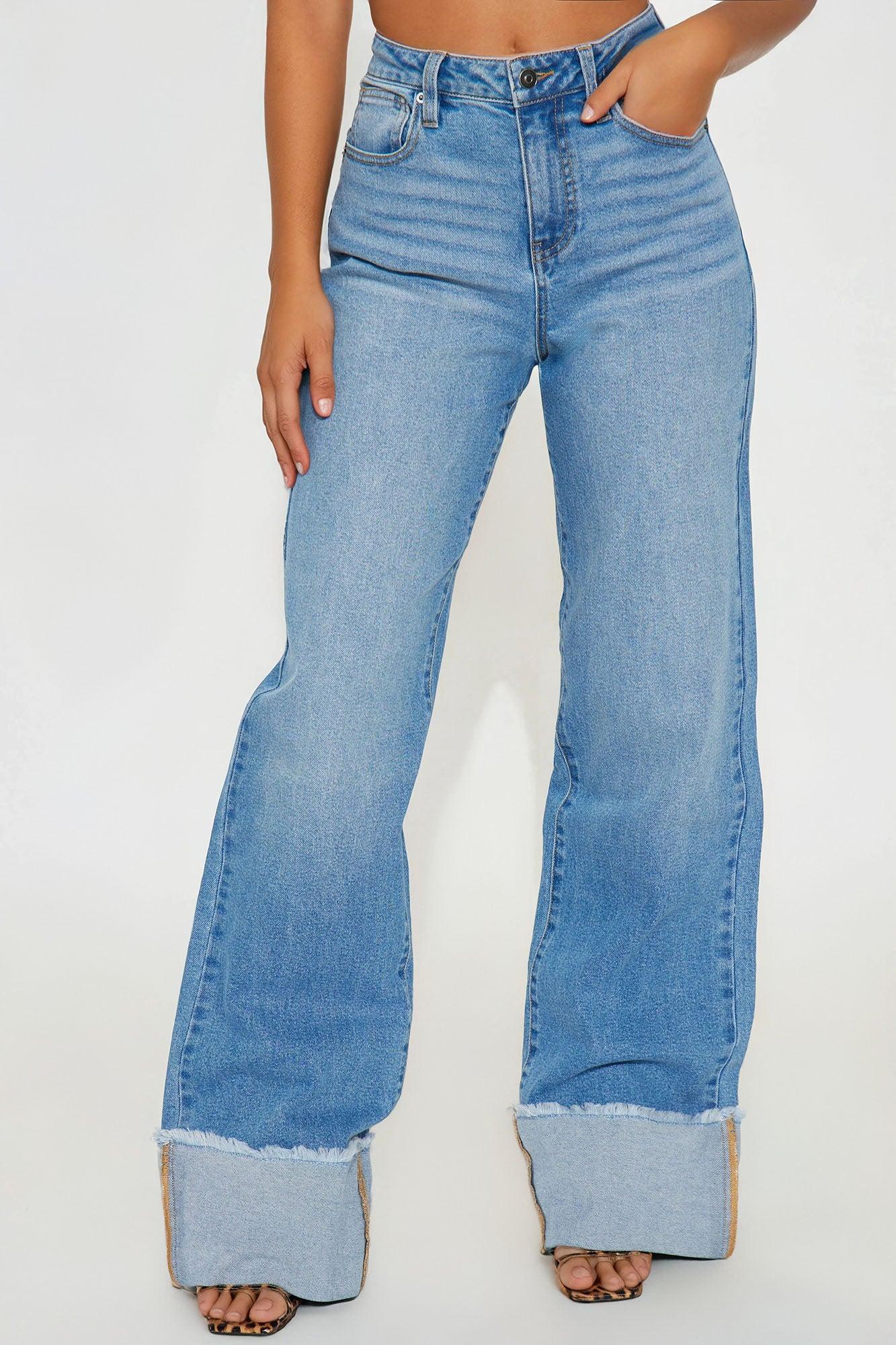 Tall All The While Cuffed Wide Leg Jeans - Light Wash Female Product Image