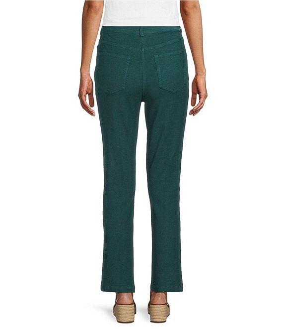 Multiples Petite Size Garment Dyed Straight Leg Fitted Ankle Pants Product Image