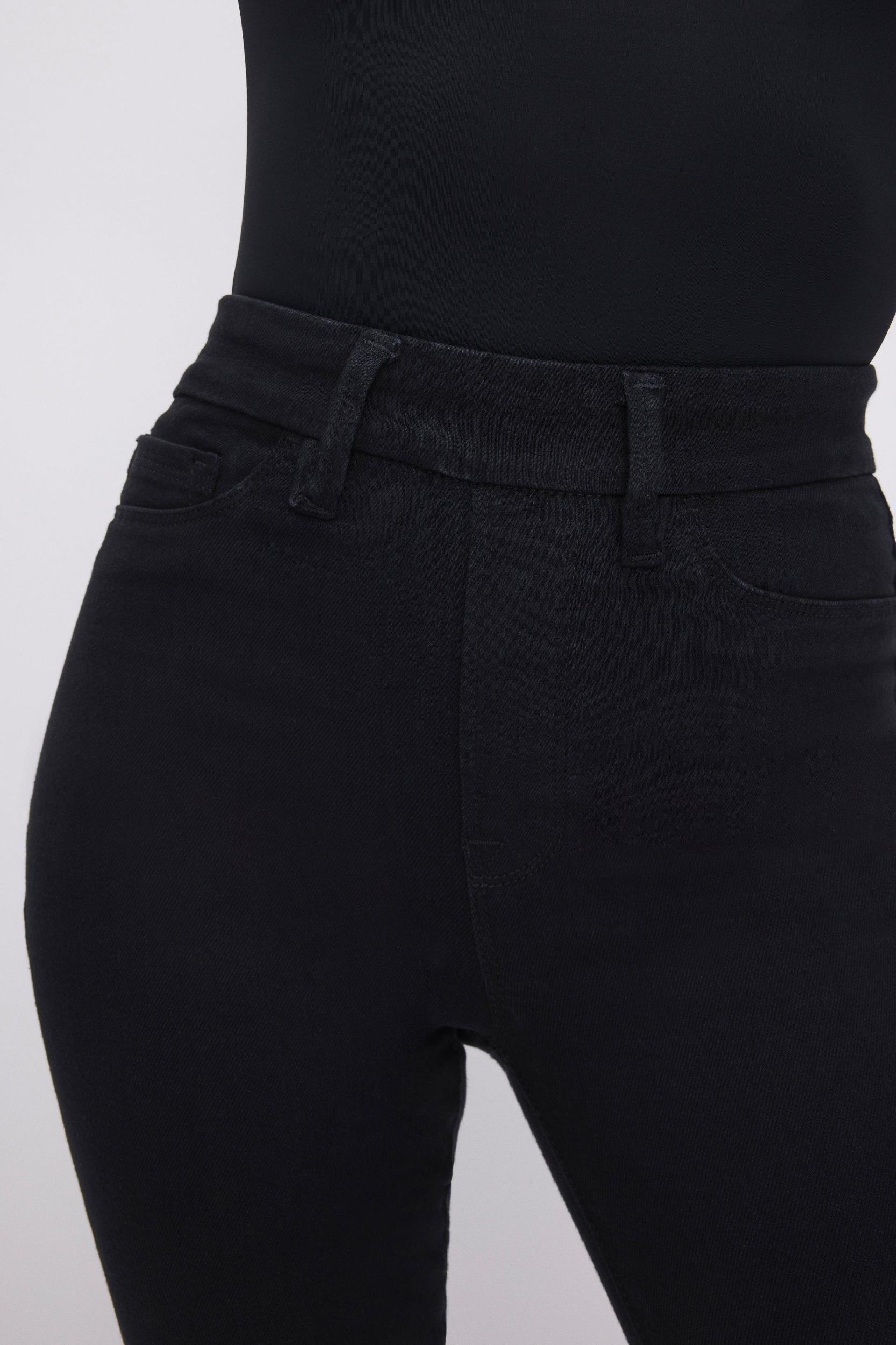 POWER STRETCH PULL-ON STRAIGHT JEANS | BLACK001 Product Image