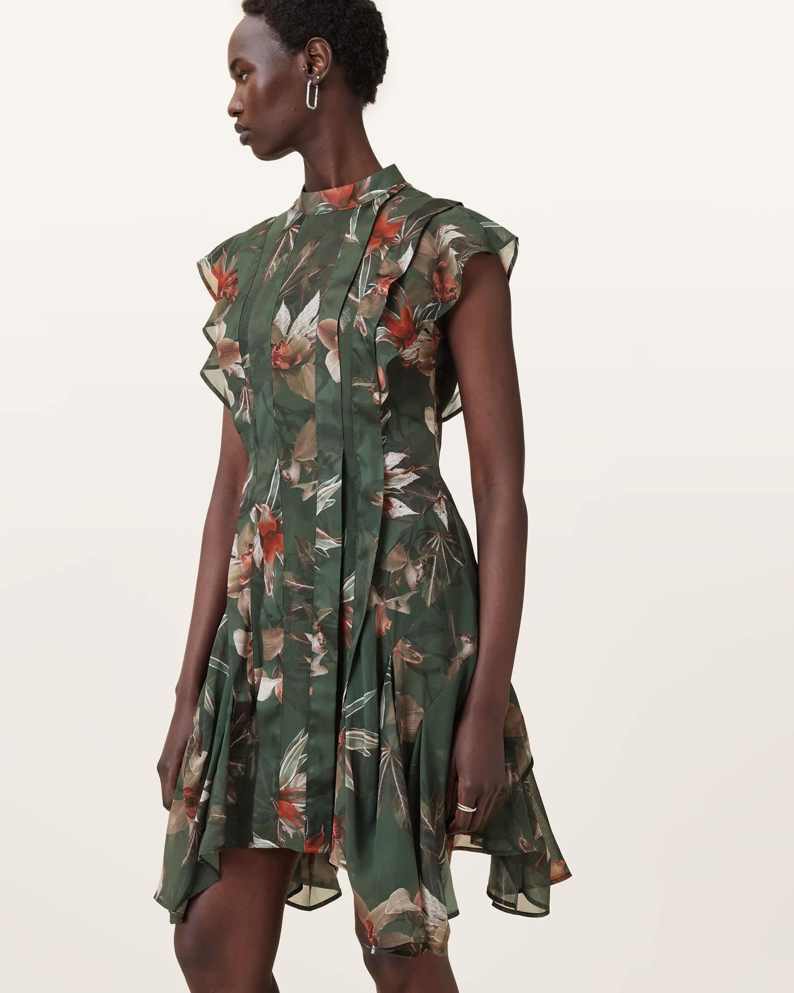 Fleur Printed Asymmetric Mini Dress Product Image