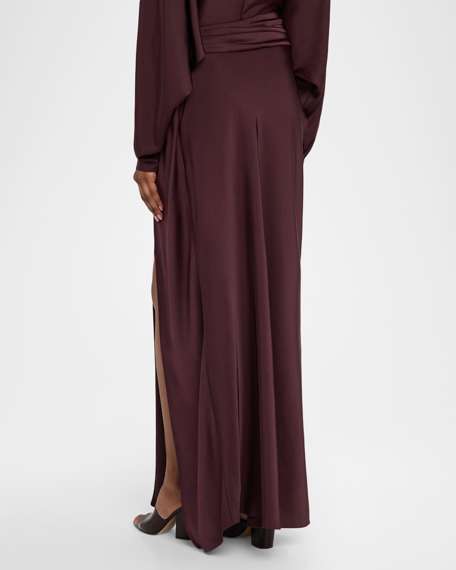 Lightweight Satin Asymmetric Maxi Skirt Product Image