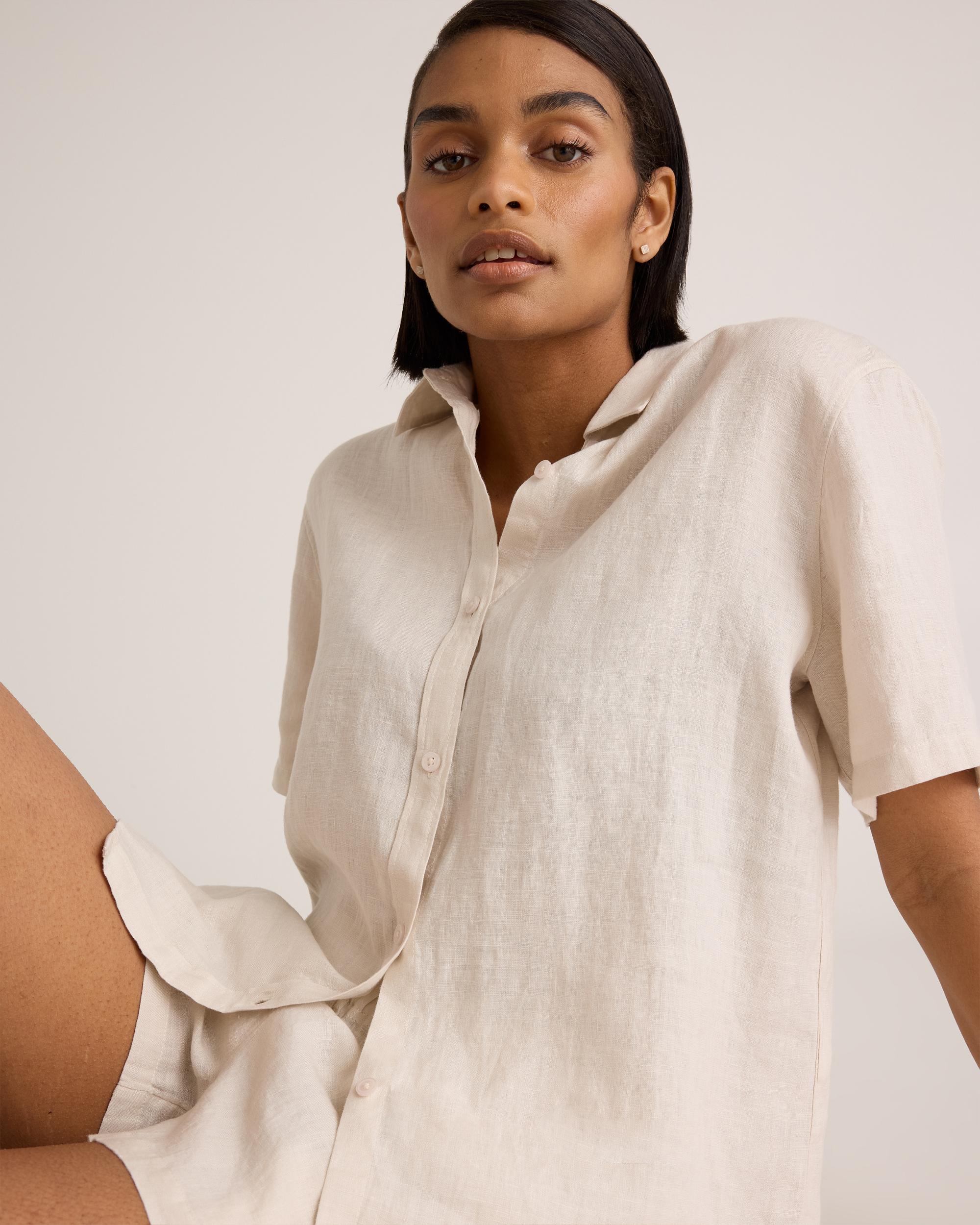 Quince | Women's 100% European Linen Shorts Pajama Set Product Image