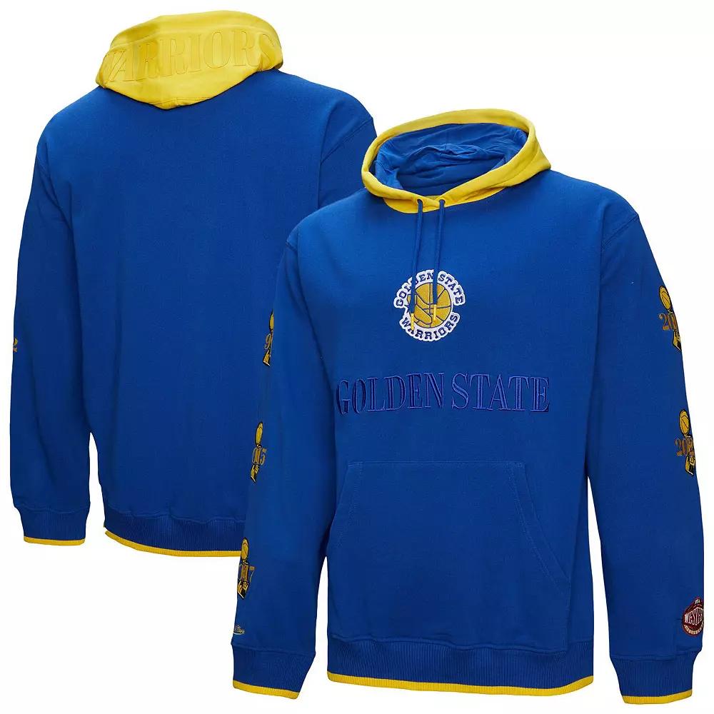 Men's Mitchell & Ness  Royal Golden State Warriors Hardwood Classics Team OG 3.0 Pullover Hoodie, Size: XL, Blue Product Image