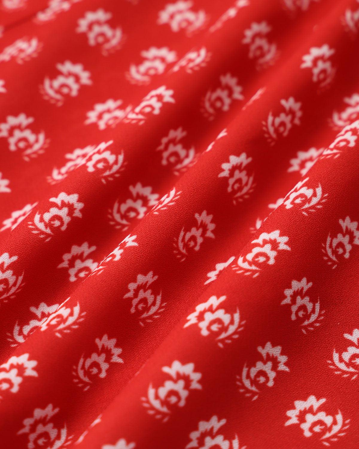 Red Floral Button Sleeveless Maxi Dress Product Image