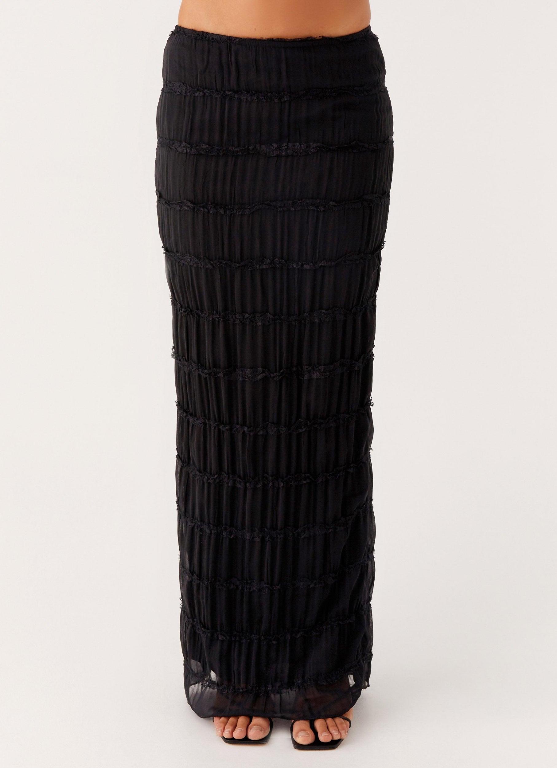 Daydreaming Low Rise Maxi Skirt - Black Product Image