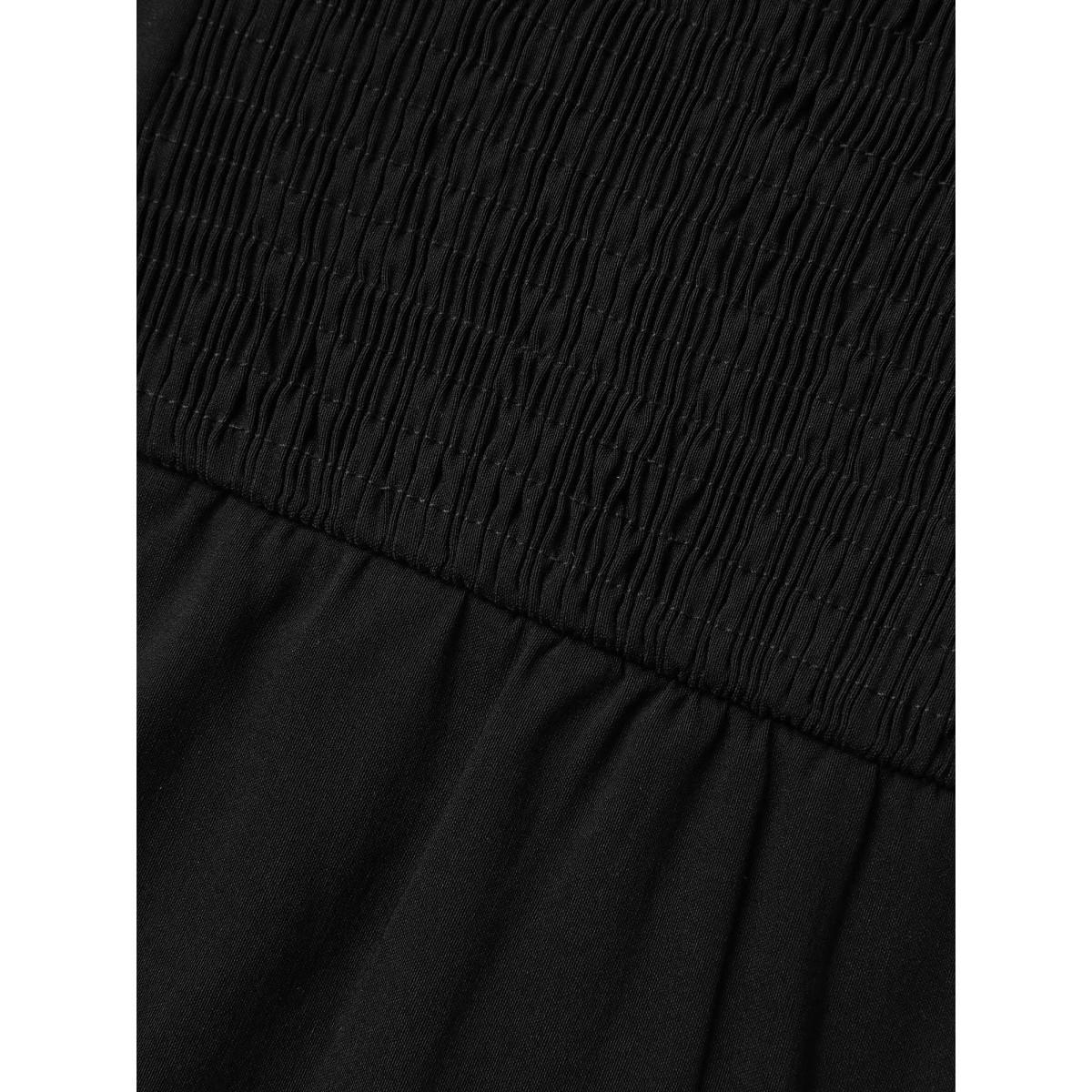 Plus Size Stretch Woven Cut-Out Midi Dress Black Women At the Office Button Heart neckline Sleeveless Curvy BloomChic 12/L Product Image