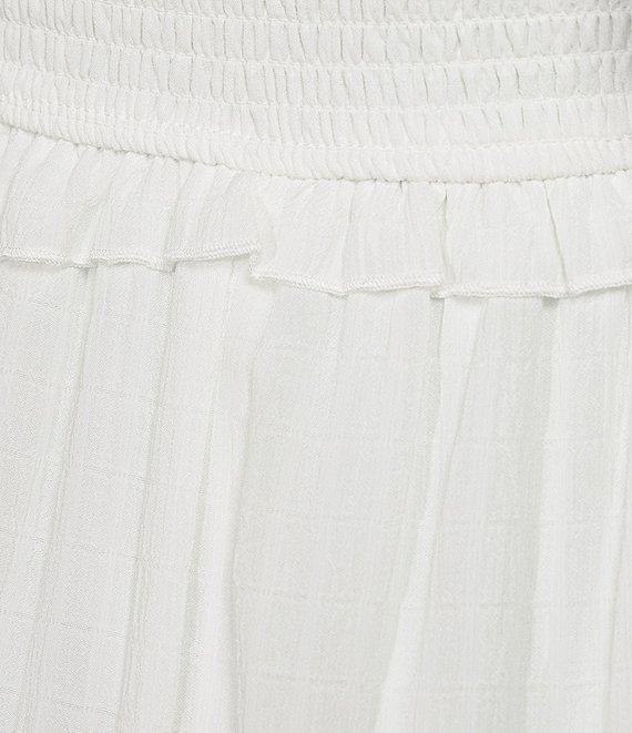 Allison & Kelly Smocked V-Neck Short Sleeve Babydoll Dress Product Image