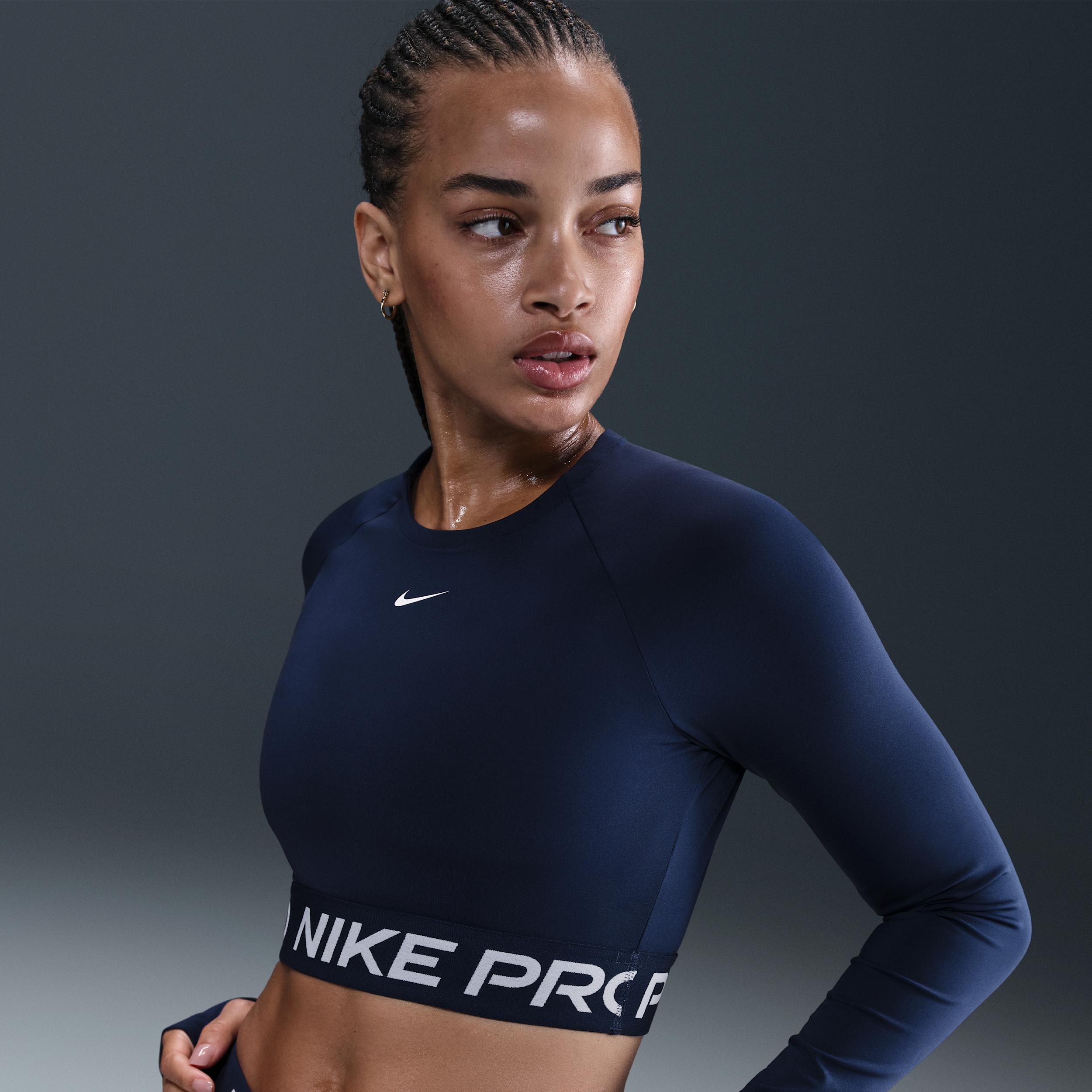 Womens Nike Pro Dri-FIT Cropped Long-Sleeve Top | FV5484-410 Product Image