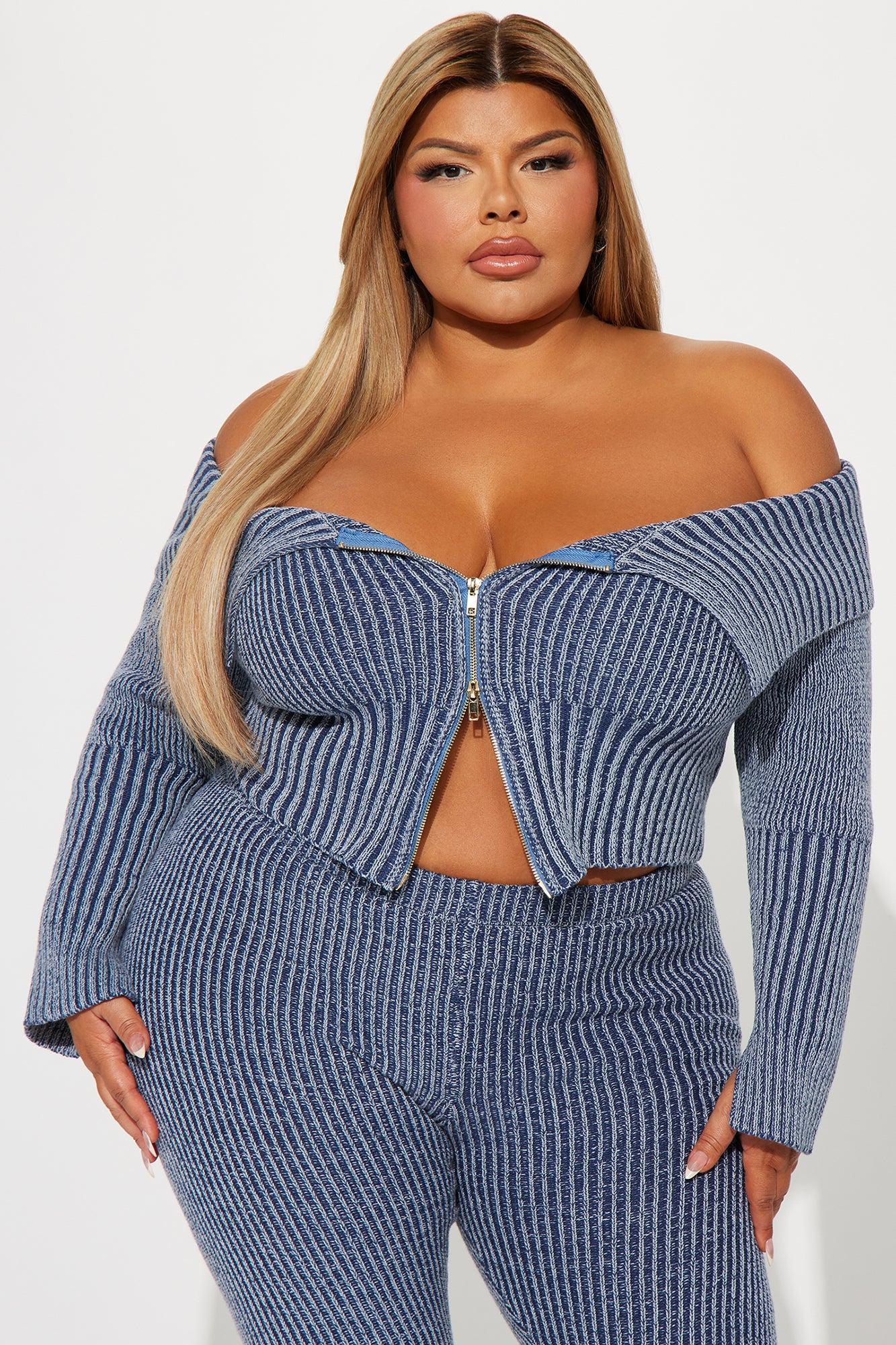 New Day Sweater Mineral Wash Legging Set - Blue Female Product Image