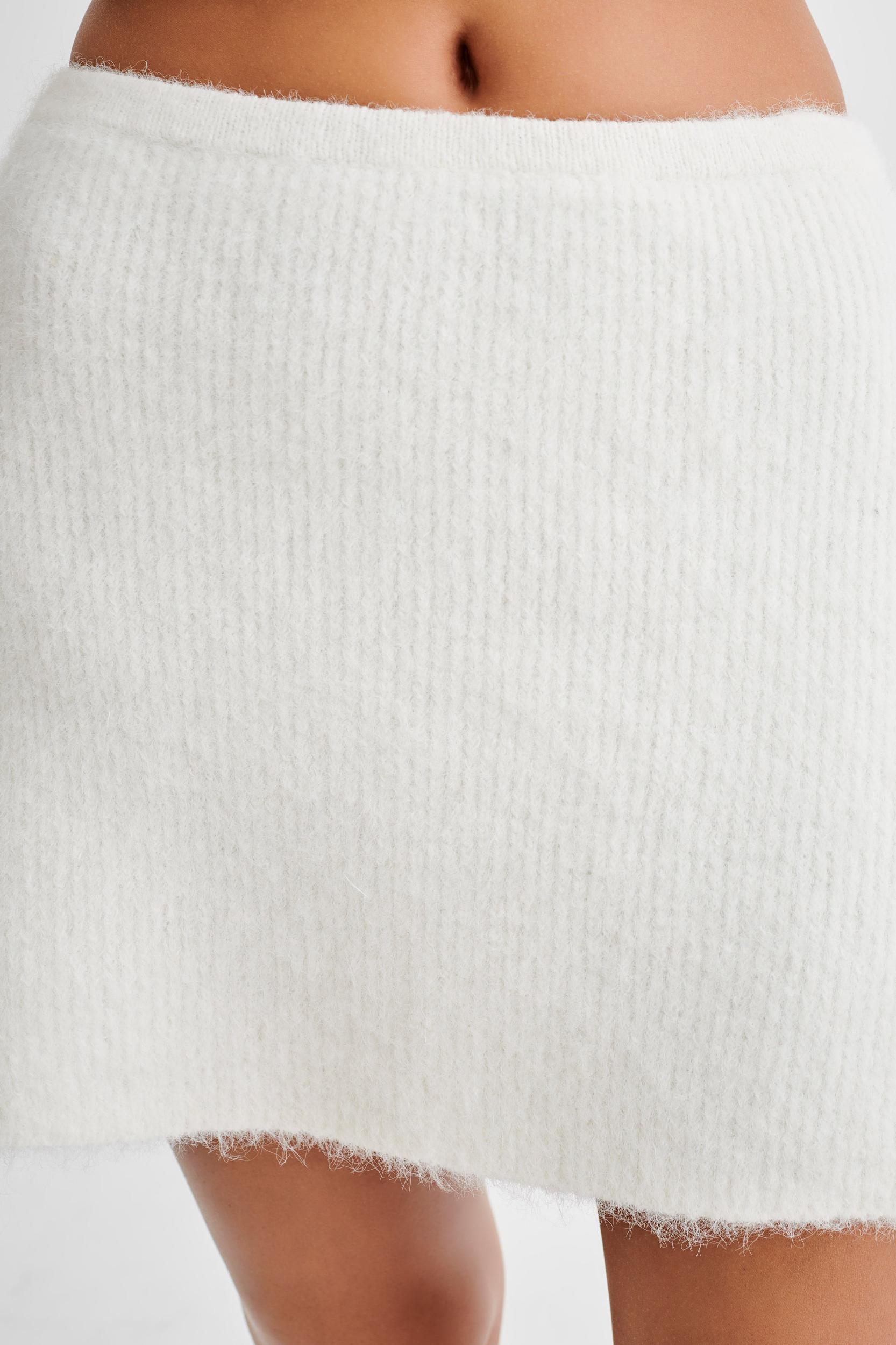 Baxter Fluffy Knit Mini Skirt - Ivory Product Image