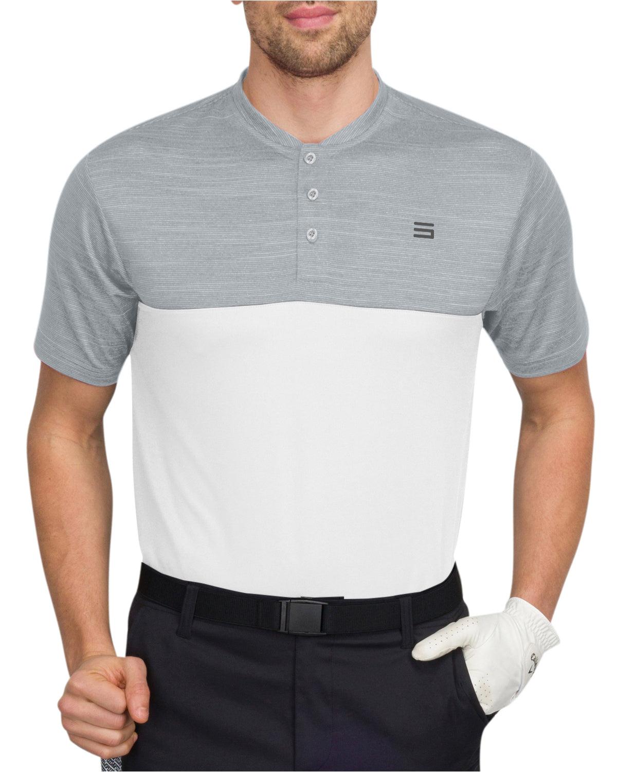 Three Sixty Six Two Tone Collarless Golf Polo Male Product Image