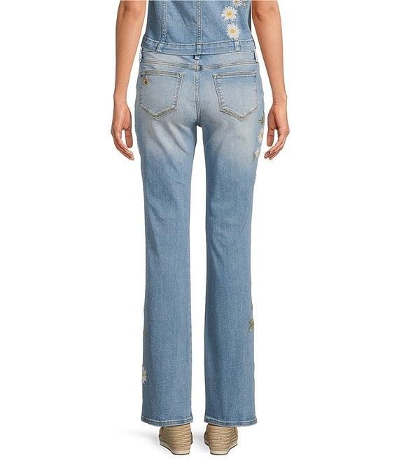 Driftwood Kelly Daisy Bee Stretch Denim Floral Bootcut Ankle Jeans Product Image