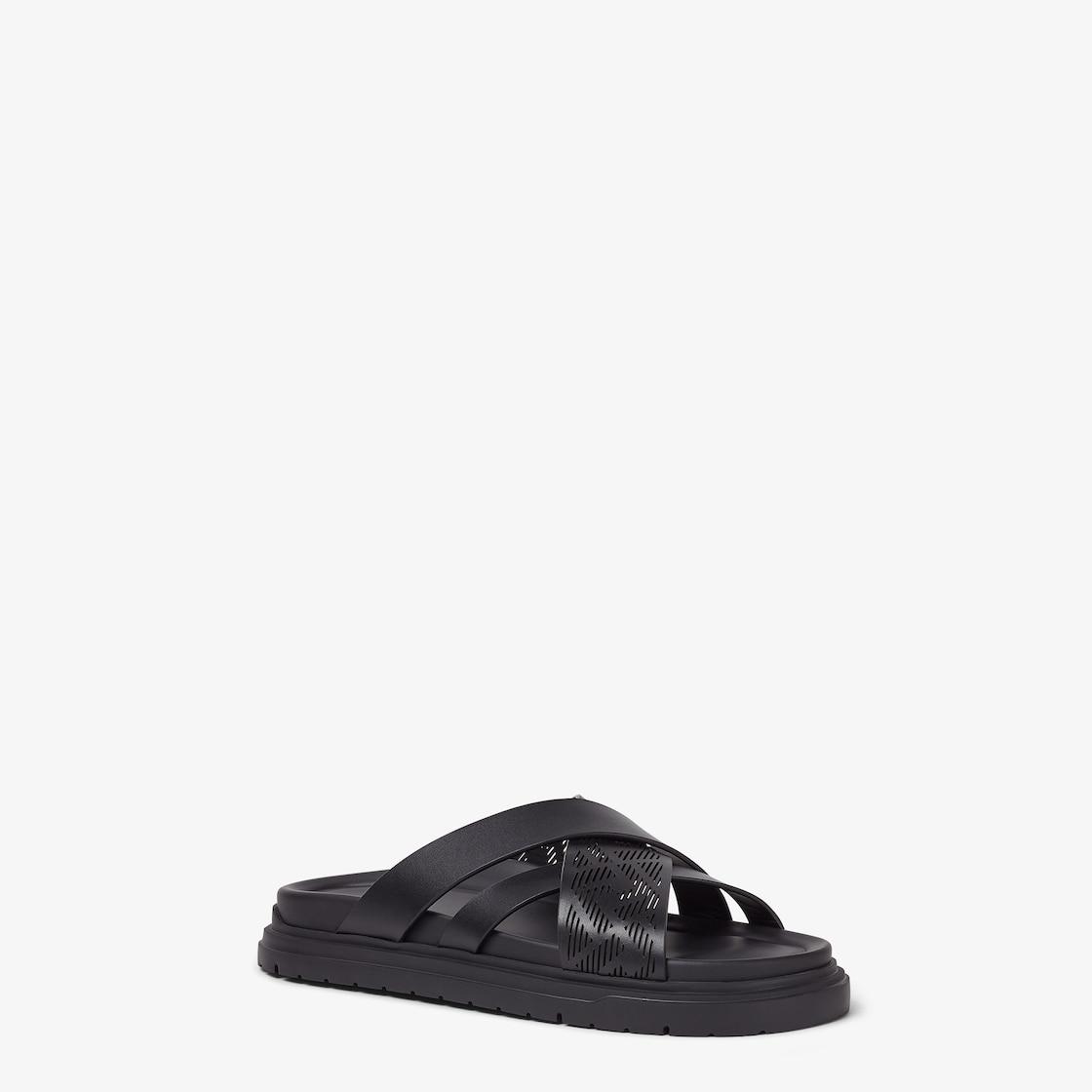 SlidesBlack leather slides Product Image