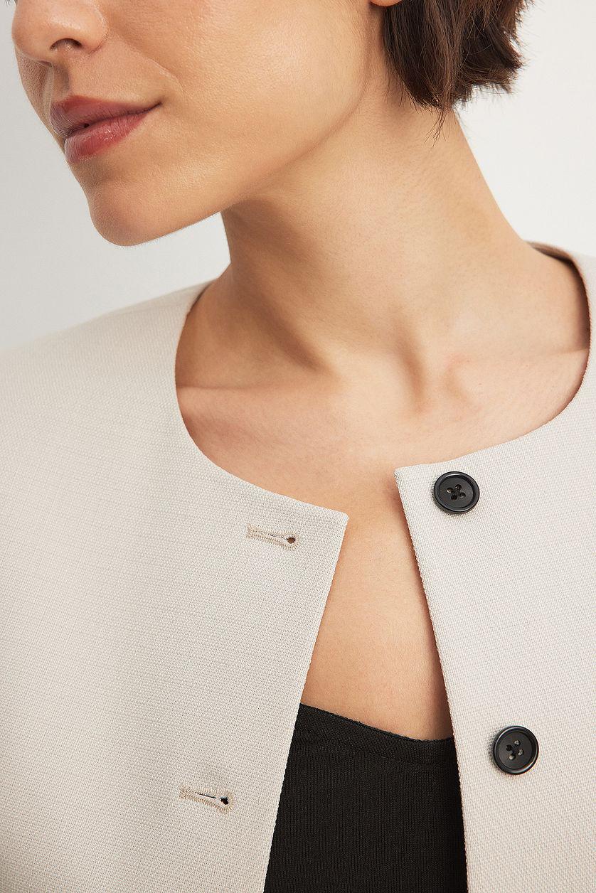 Oversized Round Neck Blazer Product Image