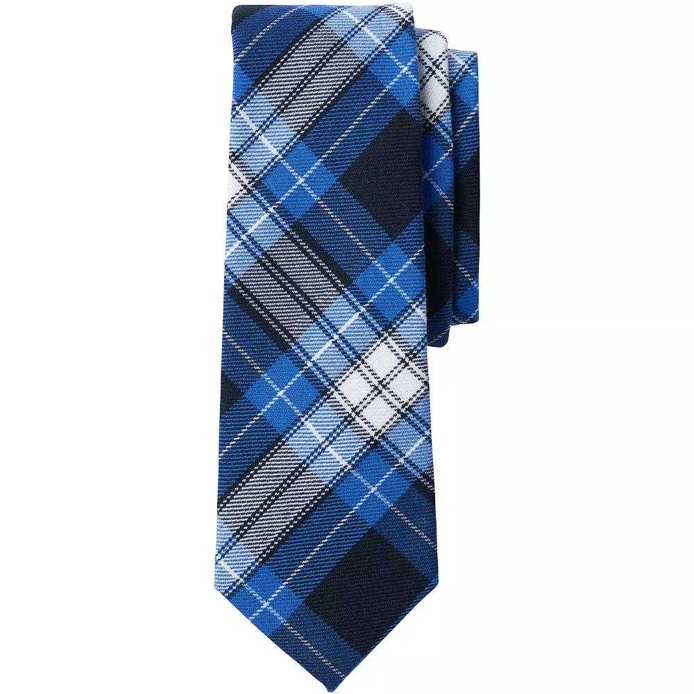 Men's Lands' End Plaid To Be Tied Tie, Clear Blue Plaid Product Image