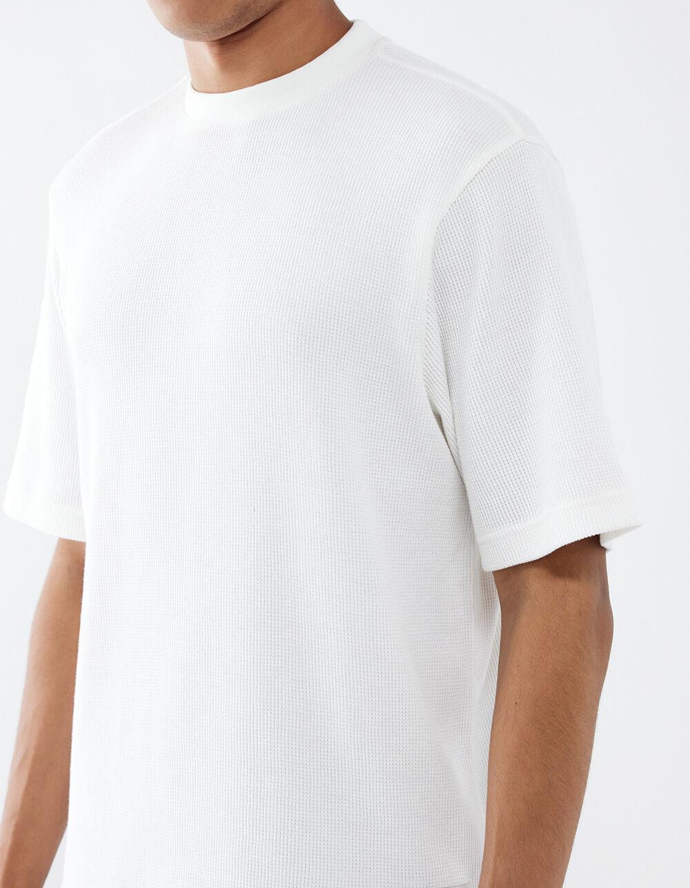 BDG Urban Outfitters True Mens Waffle Tee - ECRU Product Image