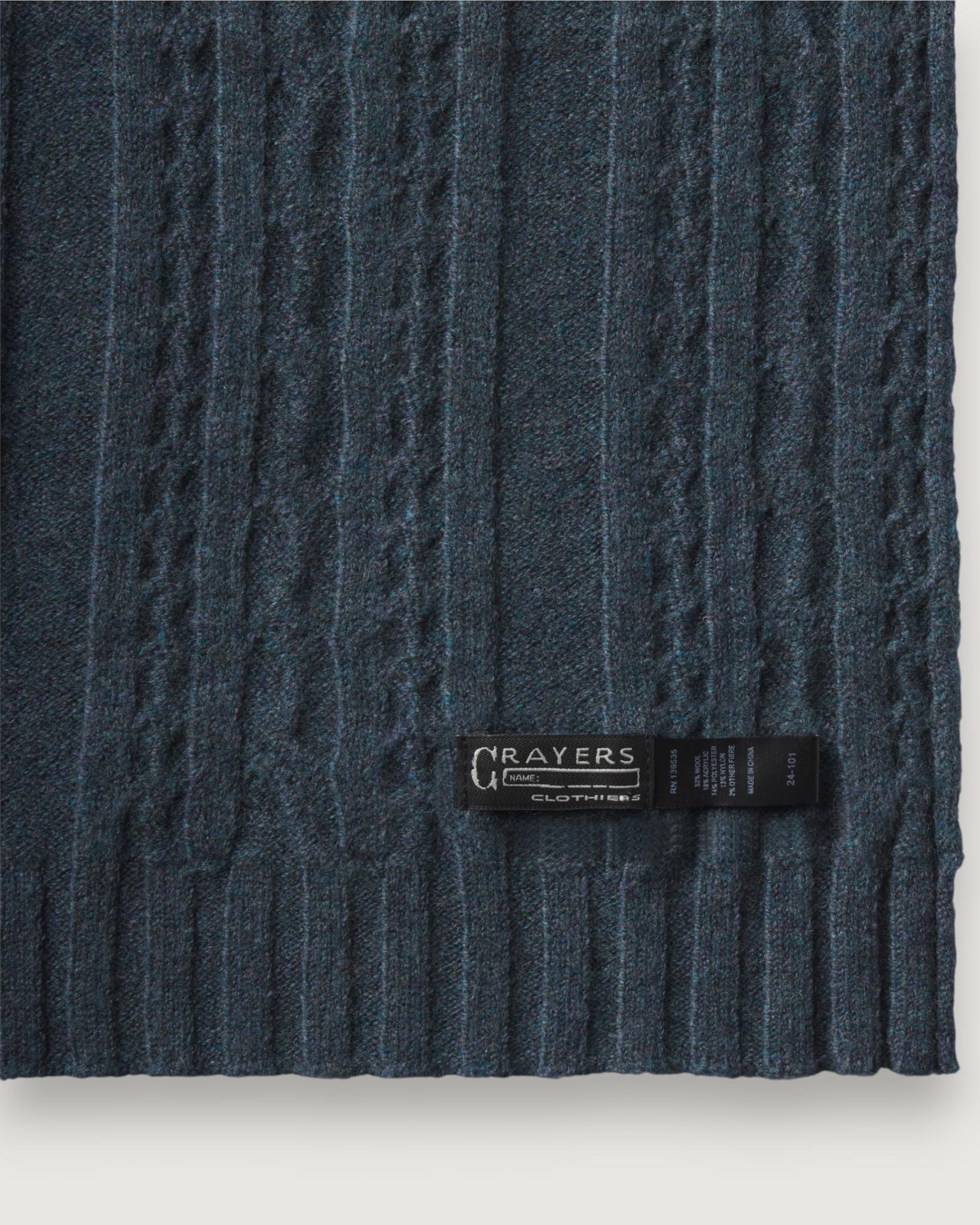 Yarmouth Cable Scarf - Navy Blue Product Image