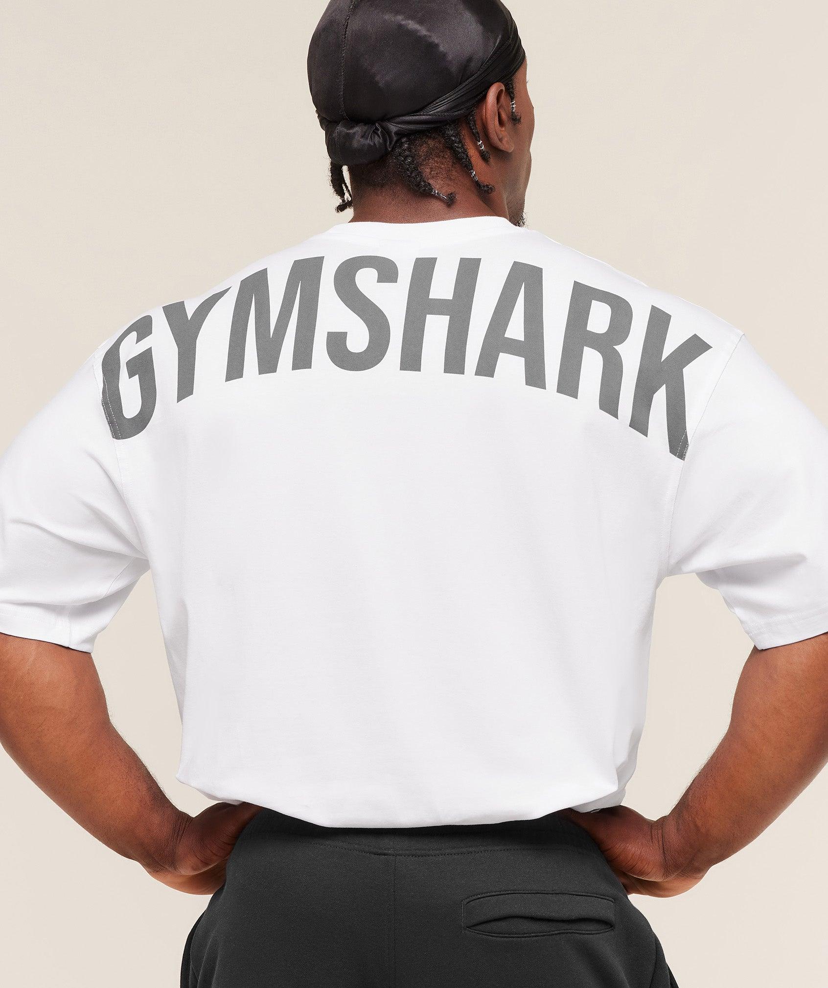 Gymshark Power T-Shirt - White Male Product Image